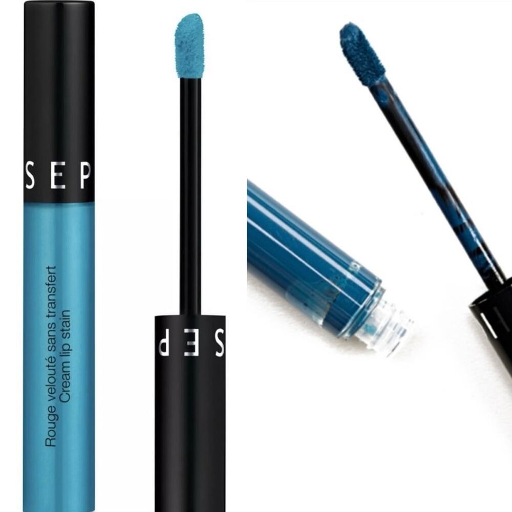 NWT 2 Sephora cream lip stains in stone blue and sea mist